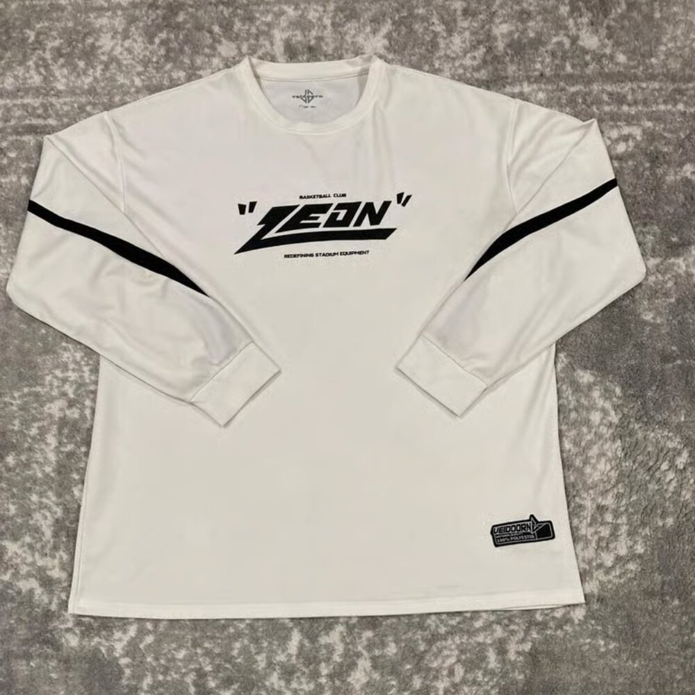 Vintage Graphic White Sports Long Sleeve Jersey